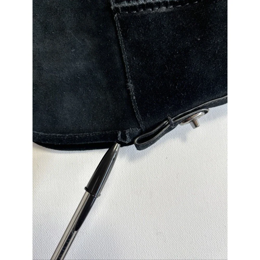Coach Janelle Turnlock Black Suede & Shearling Boot Size 6.5B